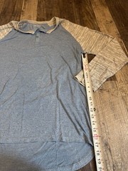 Lularoe Henley T-Shirts Cotton Blend Color Contrast Long Sleeve Hi-Low Size XL