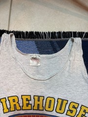 Vintage Firehouse Gym Shirt Tank Top Gray Distress Mens XL 90s Powerhouse Parody