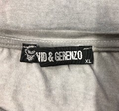 DAVID & GERENZO Sz XL Ripped & Torn Gray Foil Short Sleeve Mens T Shirt Tee