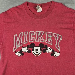 Vintage Disney Designs Mickey T Shirt Adult Large/ XL USA 90s Pink Disney Fan