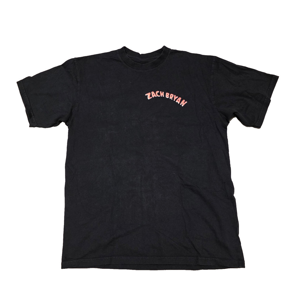 Zach Bryan Shirt Mens Black Quittin Time Tour Graphic Band Tee 20.5×28.5 M