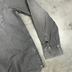Hudson Shirt Mens Large Gray Full Zip Sun Fade Vintage USA Preowned