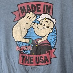 Tee-Luv Women’s Popeye T-Shirt Blue X-Large