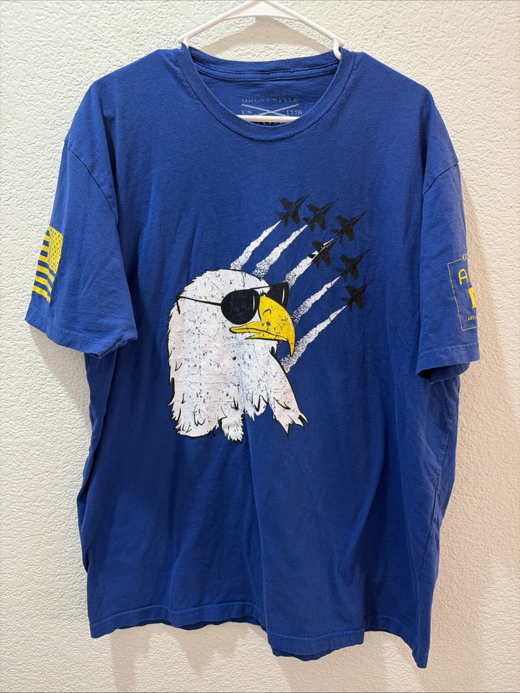 Grunt Style Airshow Majors Eagle Blue Graphic T Shirt Men’s XL Bald Eagle