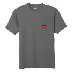 Milwaukee Men’s Medium Gray GRIDIRON Cotton/Polyester Pocket T-Shirt