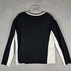 Armani Exchange Tee Shirt Womens Large Ribbed Snap Shoulder Long Sleeve