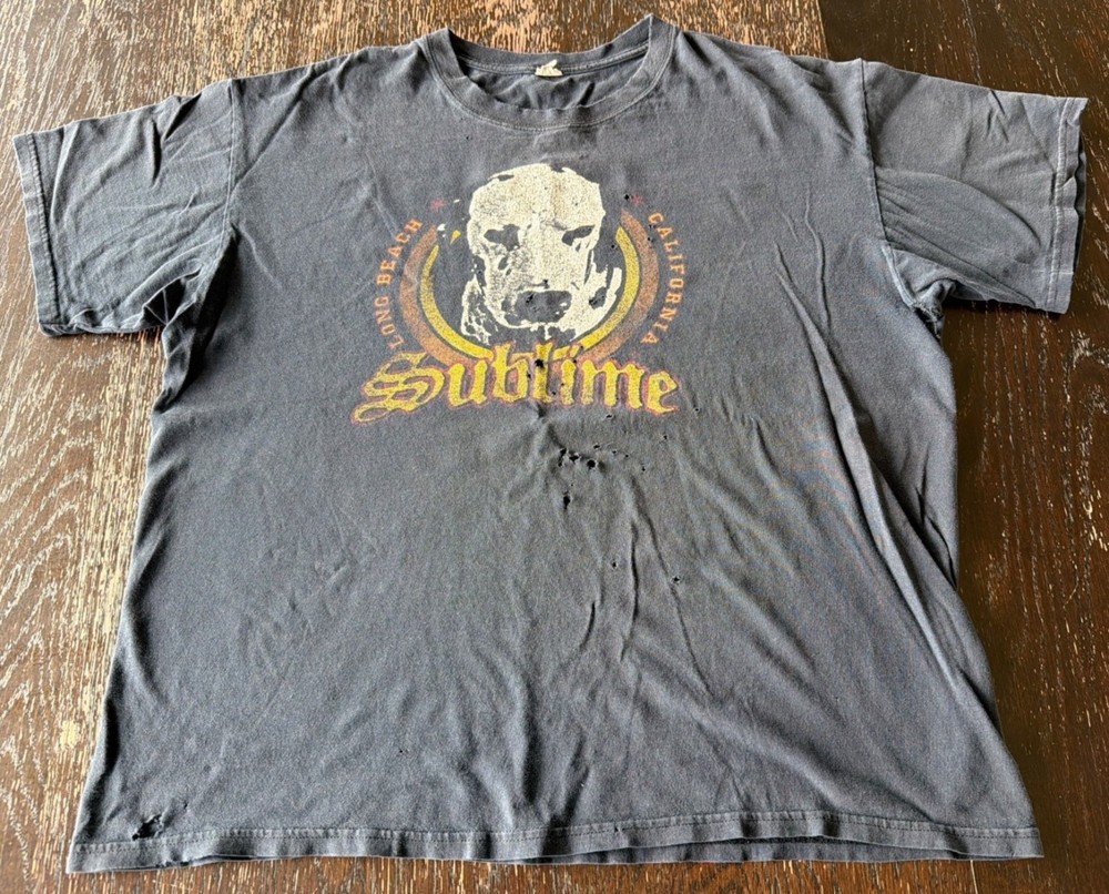 Vintage Sublime Band Tee Shirt XL Black Distressed Lou Dog 2006 Concert Tour