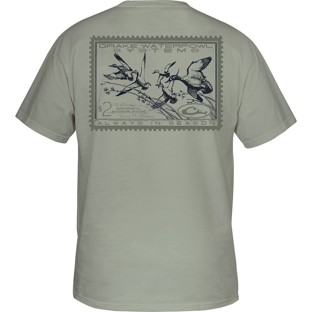 Drake Waterfowl Stamped Teal Short Sleeve T-Shirt