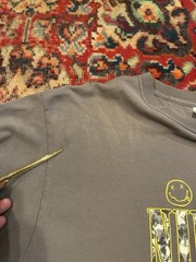 1997 Gray Foil Nirvana Vintage T-Shirt Gildan Tag Double Stitch Kurt Cobain