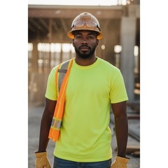 Hi Viz Yellow 4 pack Medium Safety Cotton Blend Summer Workwear Construction