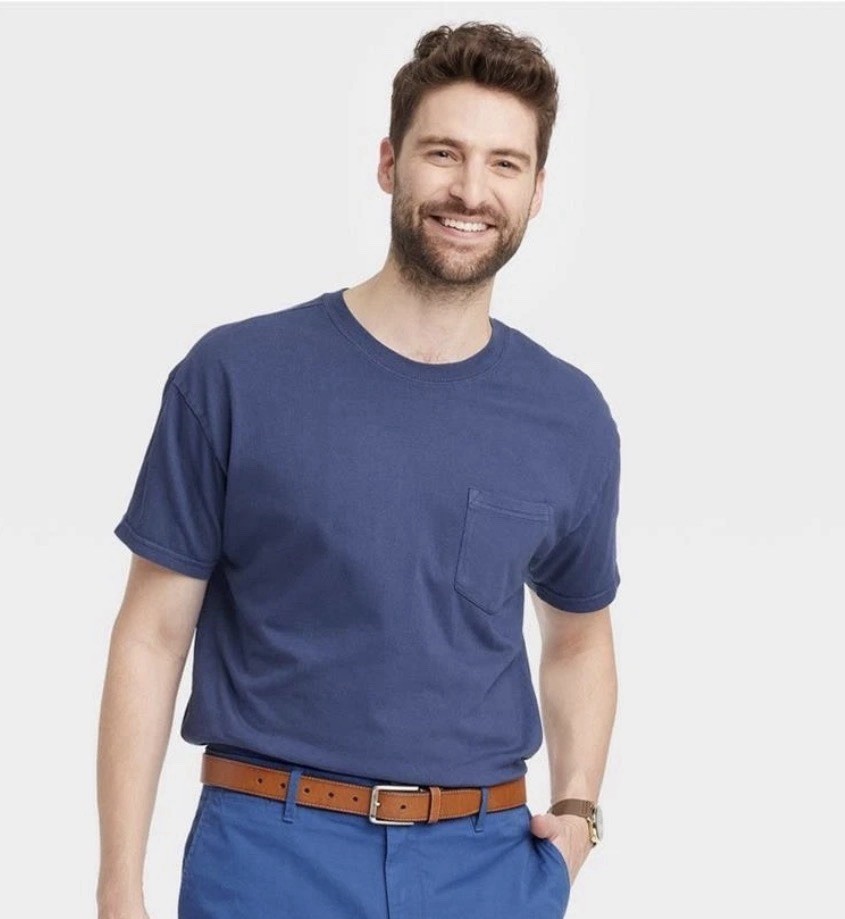 Men’s Heavyweight T-Shirt Goodfellow & Co Seamless Blue Size Medium