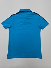 Puma Boys Polo Shirt Blue Striped Logo Size M Regular Condition Varies