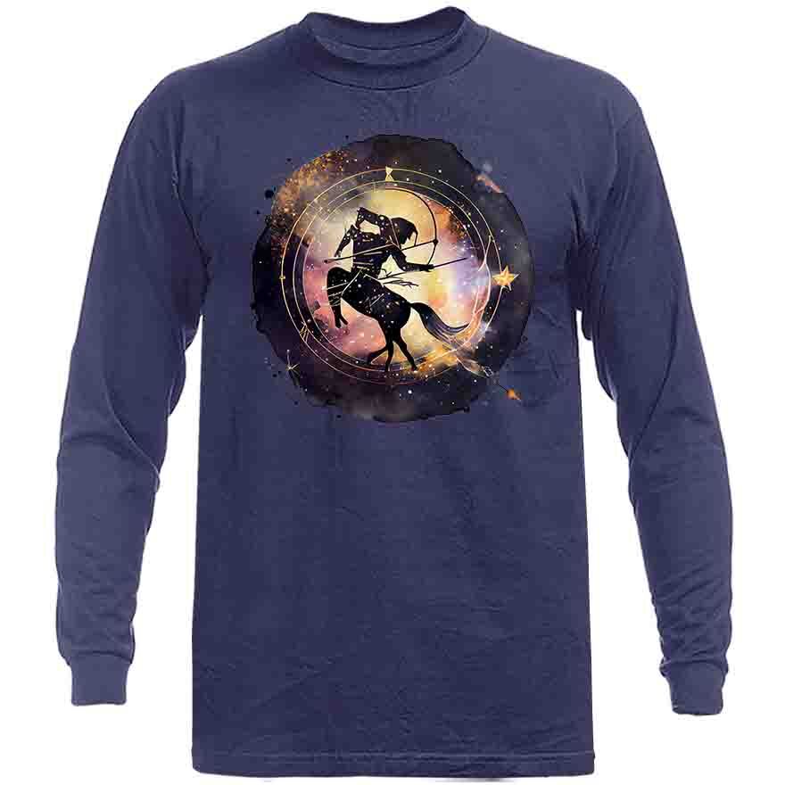 Sagittarius Zodiac Sign Horoscope Astrological Graphic Long Sleeve
