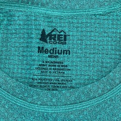 REI Co Op Shirt Mens Medium Green Pullover Long Sleeve Lightweight Performance