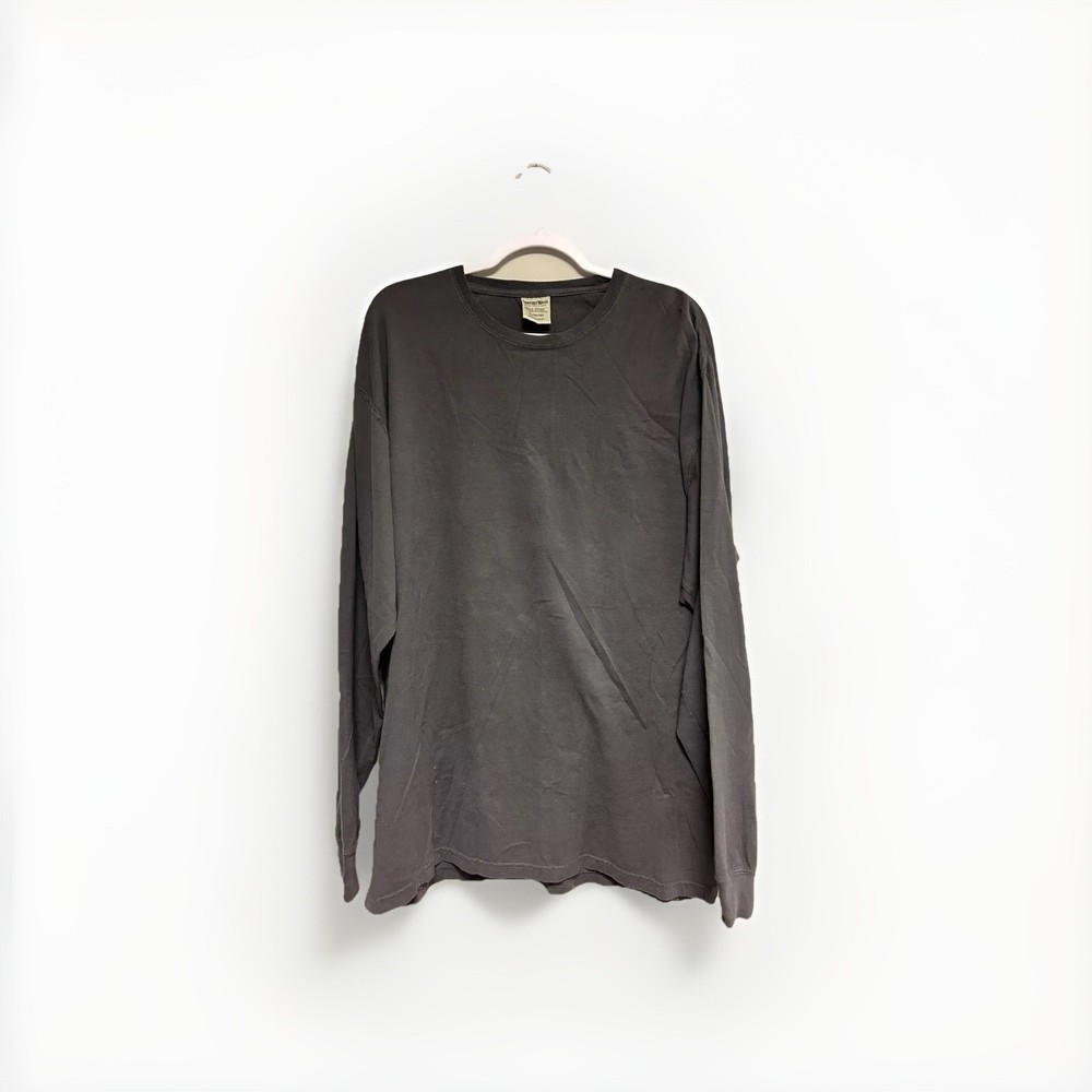 ComfortWash by Hanes Adult Long Sleeve Dark Gray Size XL Ring Spun Cotton