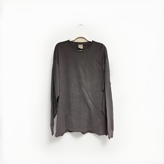 ComfortWash by Hanes Adult Long Sleeve Dark Gray Size XL Ring Spun Cotton