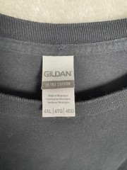Gildan Casual T-Shirt Men 4XL Black Ultra Cotton Round Neck Long Sleeve Pullover