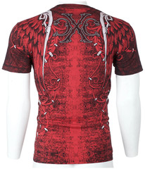 Xtreme Couture Affliction Men’s T-Shirt AFTERSHOCK Skull Red Tattoo Biker M-3XL