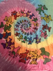 Liquid Blue Grateful Dead Spiral Bears Tie Dye TShirt Large See Desc For Sizing