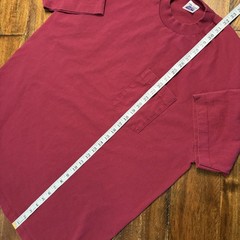 Vintage BVD Shirt Mens 2XL Red Pocket Blank Tee T-Shirt Crewneck Made USA