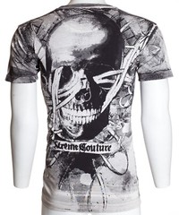 XTREME COUTURE by AFFLICTION Black CROSSED OUT Short Sleeve Slim Fit T-shirt NWT