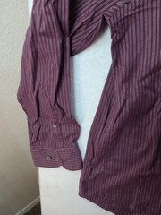 Dockers Mens XL Maroon Striped Long Sleeve Maroon Button Up Shirt