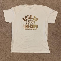 Nike Basketball, True to the Core, White Adult XL Graphic Swoosh Logo Tee Shirt