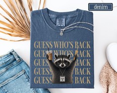 Teacher Back To School Shirt Funny Raccoon Guess Whos Back Graphic Tee