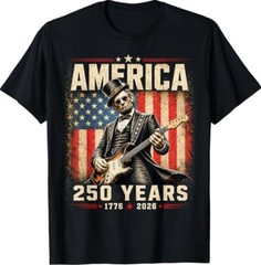 Abraham Lincoln Playing Guitar 4th of July T-Shirt
