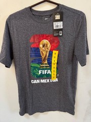 6 Pieces of FIFA Official Licensed World Cup TShirts S-XXL Dark/Light Gray NEW!