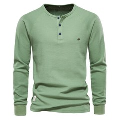 Zonbailon men’s t-shirt solid color crew neck bottomed shirt long sleeve autumn