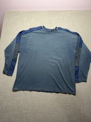 VintageFaded Glory Men’s Long Sleeve Blue Jean And Elbow Patches T Shirt Size XL