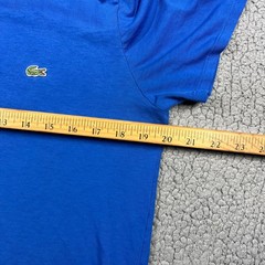 Lacoste Mens Pima Cotton V-Neck T-Shirt Blue Regular Fit Logo FA10614 Size 4 M