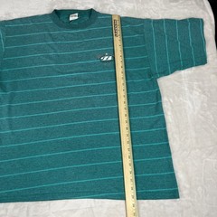 Vintage 80s Bugle Boy Surf Skate Shirt Men’s Sz Large USA Cyan Striped