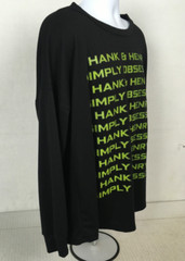 Hank & Henry Simply Obsessed Mens T shirt Size XL Black Green Crew Neckline
