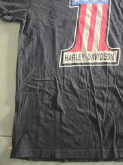 HARLEY DAVIDSON Number 1 USA Logo Flag Men’s Black Tshirt Size Medium