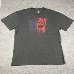 Transformers Autobot Decepticon Graphic T Shirt Men’s 2XL Gray Hasbro Logo Tee