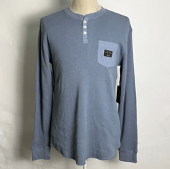 Dark Seas Long Sleeve Thermal Henley Missoula Slate Blue Size M NWT
