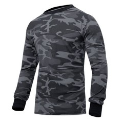 Long Sleeve Shirt Black Camo Tactical Military Hunting Rothco Tee Sizes S-3XL