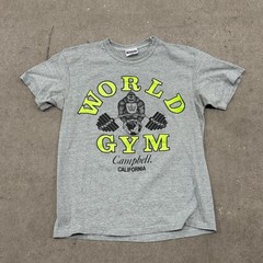 Vintage World Gym California Bodybuilding Weight Lifting Tee T Shirt 80s 90s L