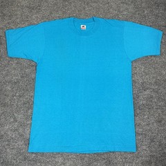 Vintage Fruit of the Loom Shirt Mens Large Teal Blue Single Stitch USA 1990s