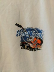 Men’s White Vintage Hard Rock Cafe Two-Sided Graphic Hong Kong T-Shirt Sz Medium