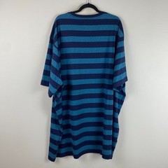 Harbor Bay HB Big & Tall T Shirt Size 5XLT Blue Stripe Short Sleeve Crew Neck