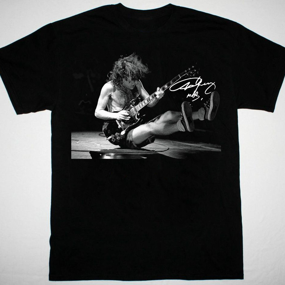 Angus Young AC DC In Concert T-shirt Black Cotton All Sizes S-5XL 12