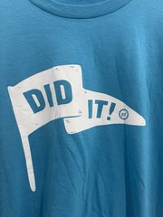 Perfect Tri District Planet Fitness DID IT! Logo Men’s Blue T-shirt Sz-Large….