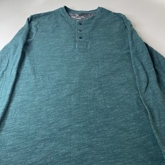 Marc Anthony Luxury Men’s Teal Solid Knit Henley Button Long Sleeve Tee M Luxery