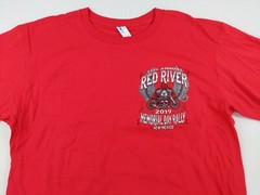 Suna Mens Motorcycle Apparel Red River Bike Rally Short Sleeve Red Size Large