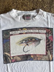 Vintage 1993 Just Say No To Bait Fishing Peggy Murray White Size Xl Shirt