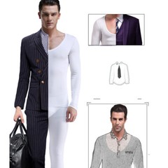 3Pack Men’s Long Sleeves T Shirts Undershirts Modal Slim Thin Underwear V-neck