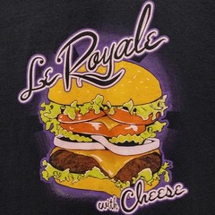 TeeFury Pulp Fiction T-Shirt XL Black Le Royale With Cheese Movie Burger Graphic